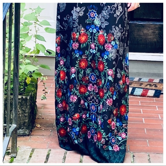 Multi Floral Boho Style Embelished Tank Dress